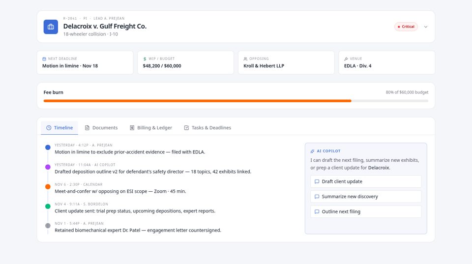 Law Firms prototype screen